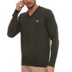 Axel V-Neck Pullover Sweatshirt // Green (L)