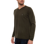 Ercina Round Neck Pullover Sweatshirt // Green (XS)