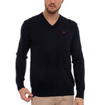 Axel V-Neck Pullover Sweatshirt // Navy (M)