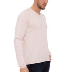 Ercina Round Neck Pullover Sweatshirt // Light Pink (XL)