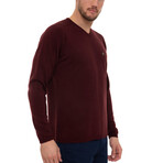 Ercina Round Neck Pullover Sweatshirt // Bordeaux (S)