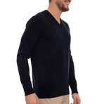 Axel V-Neck Pullover Sweatshirt // Navy (M)