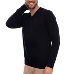 Axel V-Neck Pullover Sweatshirt // Navy (XS)