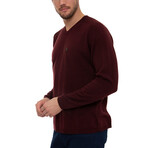Ercina Round Neck Pullover Sweatshirt // Bordeaux (S)
