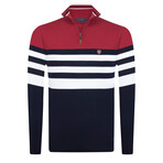 Ascari Pullover Sweatshirt // Bordeaux + Navy + Ecru (3XL)