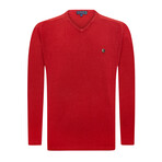 Ercina Round Neck Pullover Sweatshirt // Red (XS)