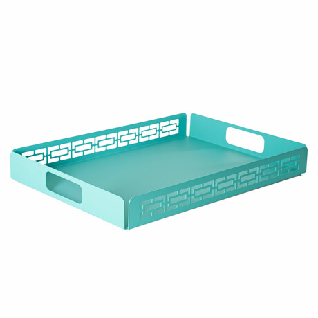 Breeze Block Metal Serving Tray // Matte Turquoise