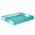 Breeze Block Metal Serving Tray // Matte Turquoise