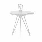 Genie Mod Shaped Metal Side Table // Short Kidney (Matte White)