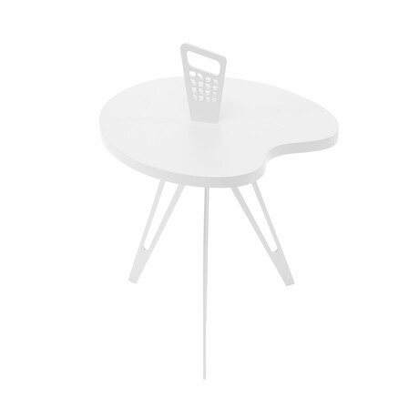 Genie Mod Shaped Metal Side Table // Short Kidney (Matte White)