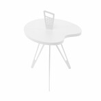 Genie Mod Shaped Metal Side Table // Short Kidney (Matte White)