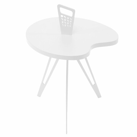 Genie Mod Shaped Metal Side Table // Tall Kidney (Matte White)