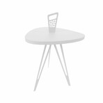 Nelson Mod Shaped Metal Side Table // Short Triangular (Matte White)