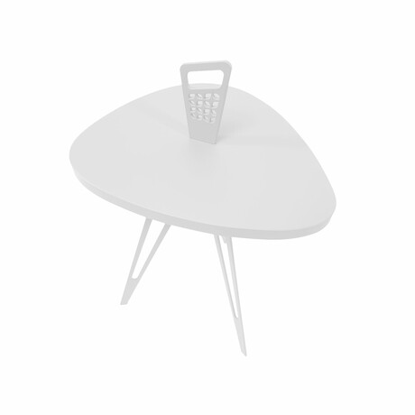 Nelson Mod Shaped Metal Side Table // Short Triangular (Matte White)