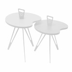 Genie Mod Shaped Metal Side Table // Short Kidney (Matte White)