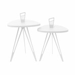 Nelson Mod Shaped Metal Side Table // Short Triangular (Matte White)