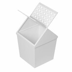 Breeze Block Metal Swing Lid Waste Bin (Matte White)