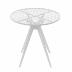 Breeze Block 19" Metal Round Patio Table (Matte White)