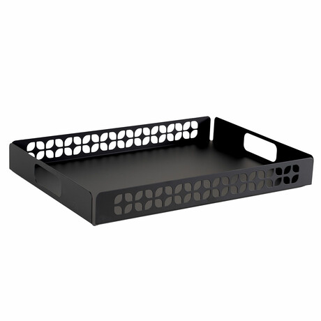 Breeze Block Metal Serving Tray // Matte Black