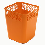 Breeze Block Tapered Metal Waste Bin (Matte White)