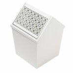 Breeze Block Metal Swing Lid Waste Bin (Matte White)