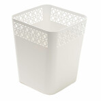 Breeze Block Tapered Metal Waste Bin (Matte White)