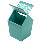 Breeze Block Metal Swing Lid Waste Bin (Matte White)