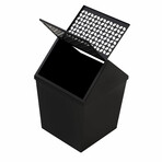 Breeze Block Metal Swing Lid Waste Bin (Matte White)