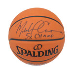 Michael Cooper Signed Spalding NBA Hexa-Grip Basketball w/5x Champs