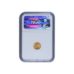 1849 Liberty Head $1 Gold Piece // Type 1, Closed Wreath // NGC Certified MS63 // Wood Presentation Box