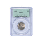 1896 Liberty Head Nickel // PCGS Certified MS63 // Wood Presentation Box