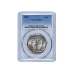 1920 Walking Liberty Silver Half Dollar // PCGS Certified MS63 // Wood Presentation Box