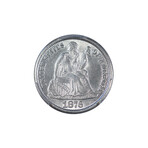 1876-CC Seated Liberty Dime // PCGS Certified MS62 // Wood Presentation Box