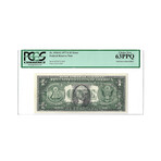 1977-A $1 Federal Reserve Note // Full Face to Back Offset Printing Error // PCGS Certified Choice Unc. 63 PPQ