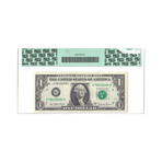 1977-A $1 Federal Reserve Note // Full Face to Back Offset Printing Error // PCGS Certified Choice Unc. 63 PPQ