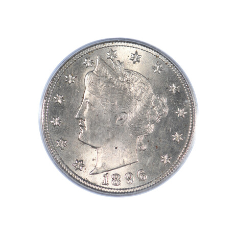 1896 Liberty Head Nickel // PCGS Certified MS63 // Wood Presentation Box