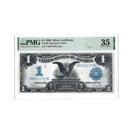 1899 $1 Large Size Silver Certificate // PMG Certified Choice VF35