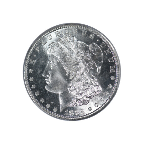 1882-S Morgan Silver Dollar // PCGS Certified MS66+ // Wood Presentation Box