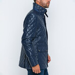 Cuanza Leather Jacket // Dark Blue (S)