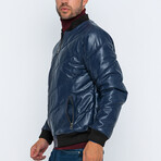 Thames Leather Jacket // Dark Blue (S)