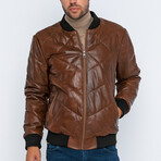 Indus Leather Jacket // Chestnut (XL)