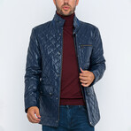 Cuanza Leather Jacket // Dark Blue (S)