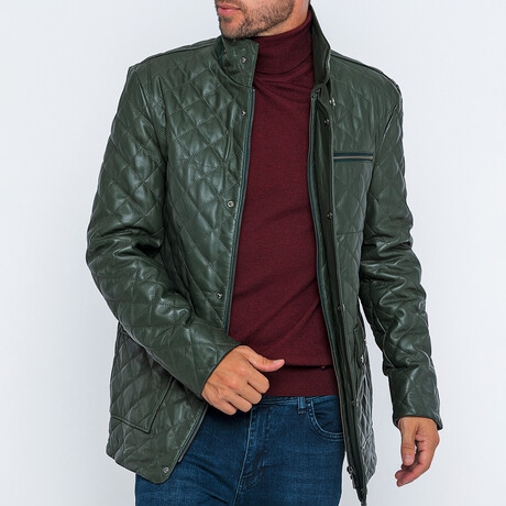 Kwando Leather Jacket // Dark Green (S)
