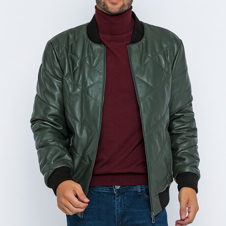 Yukon Leather Jacket // Dark Green (S)