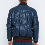 Thames Leather Jacket // Dark Blue (M)