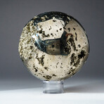 Genuine Polished Pyrite Sphere with Acrylic Display Stand