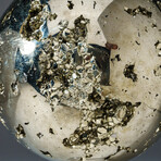 Genuine Polished Pyrite Sphere with Acrylic Display Stand