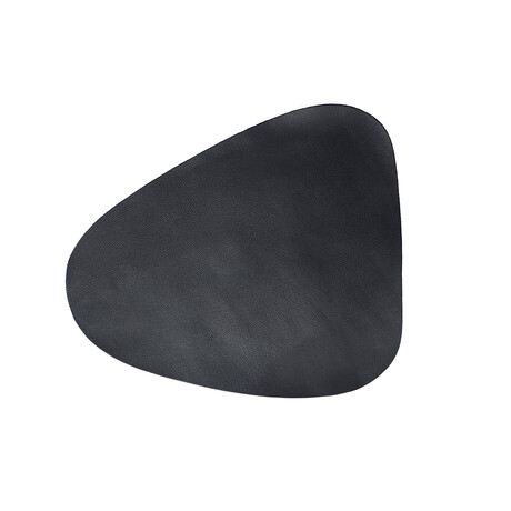 Buffalo Leather Curved Placemat & Coaster // Black