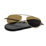 ThinOptics // Unisex Aviator Polarized Sunglasses // Gold + Brown