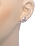Sterling Silver + Pink Enamel Vara Bow Earrings // Store-Display